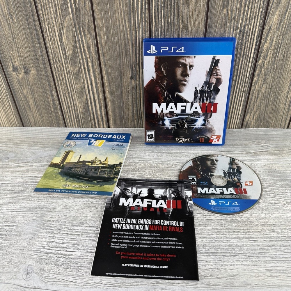 Sony PlayStation PS4 Mafia III Hangar 13 2K Video Game Tested Working